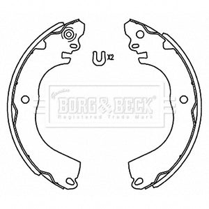Borg & Beck - REAR BRAKE SHOES - BBS6516 - Fits: Mitsub. Mirage 1.2(A03A)07/12-