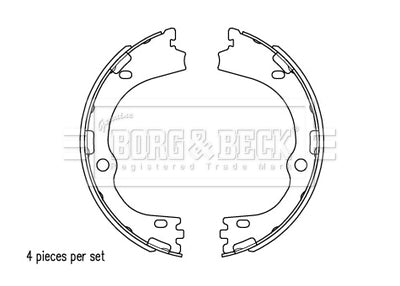 Borg & Beck - HAND BRAKE SHOES - BBS6531 - Fits: Tucson less Electric H/B 06/15-