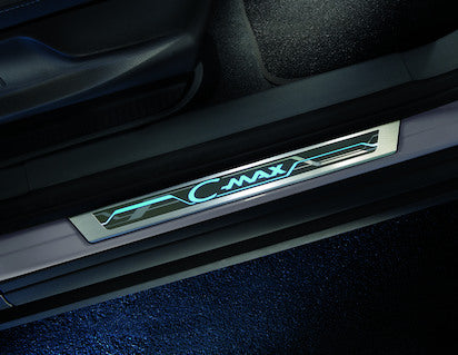 Genuine Scuff Plates front, with blue illuminated C-MAX logo - 1827775