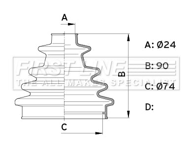 First Line - CV JOINT BOOT KIT - FCB1004 - Fits: Stretch CV Boot Kit