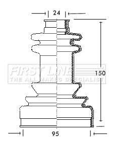 First Line - CV JOINT BOOT KIT - FCB2038 - Fits: Citroen,Fiat,Talbot - Outer