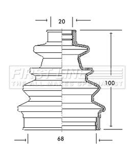 First Line - CV JOINT BOOT KIT - FCB2040 - Fits: Ford - Outer