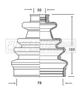 First Line - CV JOINT BOOT KIT - FCB2041 - Fits: Ford, Rover - Inner and Outer