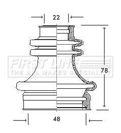 First Line - CV JOINT BOOT KIT - FCB2043 - Fits: Ford Sierra - Inner and Outer