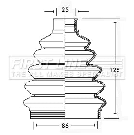 First Line - CV JOINT BOOT KIT - FCB2302 - Fits: Seat, Volkswagen - Outer