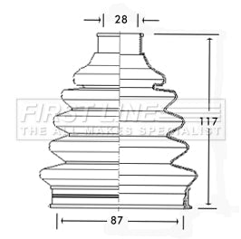 First Line - CV JOINT BOOT KIT - FCB2331 - Fits: Ford Mondeo MkII - Outer
