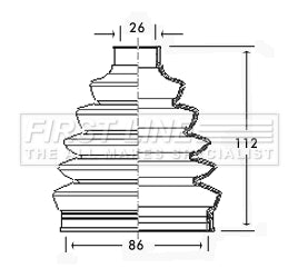 First Line - CV JOINT BOOT KIT - FCB2350R - Fits: Audi, Volvo - Outer