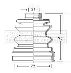 First Line - CV JOINT BOOT KIT - FCB2546 - Fits: Subaru - Inner