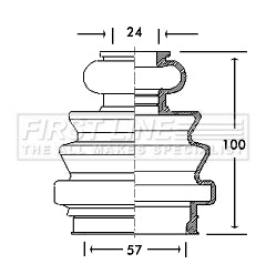 First Line - CV JOINT BOOT KIT - FCB2718 - Fits: Volkswagen - Inner