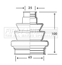 First Line - CV JOINT BOOT KIT - FCB2777 - Fits: Vauxhall, Opel - Inner