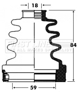 First Line - CV JOINT BOOT KIT - FCB2820 - Fits: Citroen,Ford,Honda,Mazda-Inner