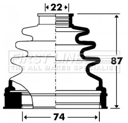 First Line - CV JOINT BOOT KIT - FCB2904 - Fits: Ford Focus II, C-Max