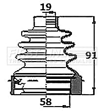 First Line - CV JOINT BOOT KIT - FCB6144 - Fits: Opel Corsa D