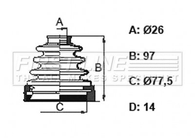 First Line - CV JOINT BOOT KIT - FCB6158 - Fits: Ford Galaxy, Mondeo, S-Max