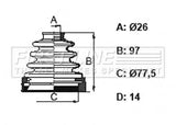 First Line - CV JOINT BOOT KIT - FCB6158 - Fits: Ford Galaxy, Mondeo, S-Max