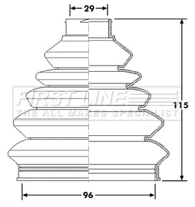 First Line - CV JOINT BOOT KIT - FCB6180 - Fits: VAG A3, A4