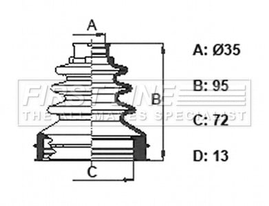 First Line - CV JOINT BOOT KIT - FCB6391 - Fits: Ford Focus 1.6 TDCI