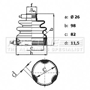 First Line - CV JOINT BOOT KIT - FCB6433 - Fits: Hyundai Santa III