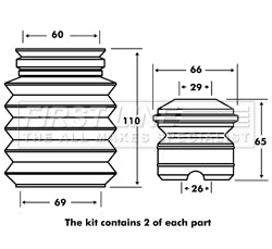First Line - STRUT PROTECTION KIT - FPK7010 - Fits: BMW 5 E39 SP
