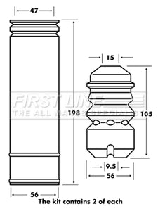 First Line - STRUT PROTECTION KIT - FPK7016 - Fits: BMW 3 (E36) (E46) ST