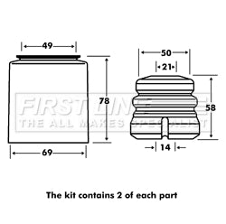 First Line - STRUT PROTECTION KIT - FPK7026 - Fits: BMW 5 E60 MT/SF
