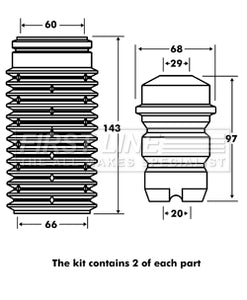 First Line - STRUT PROTECTION KIT - FPK7032 - Fits: Citroen Berlingo
