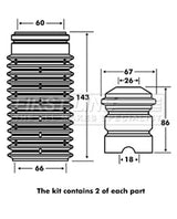 First Line - STRUT PROTECTION KIT - FPK7034 - Fits: Alfa 156/Cit Xsara/Niss Cherry