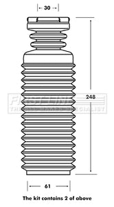 First Line - STRUT PROTECTION KIT - FPK7040 - Fits: Nissan X-Trail Kombi (T30)