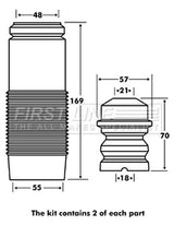 First Line - STRUT PROTECTION KIT - FPK7055 - Fits: Ford Fiesta III > 12/93