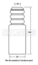First Line - STRUT PROTECTION KIT - FPK7068 - Fits: Renault Clio II/Kangoo/Twingo