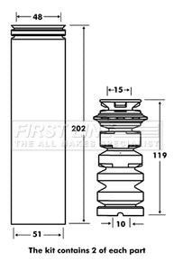 First Line - STRUT PROTECTION KIT - FPK7071 - Fits: Renault Clio III