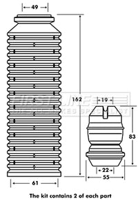 First Line - STRUT PROTECTION KIT - FPK7076 - Fits: Lada Samara/Seat Cordoba