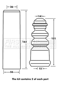 First Line - STRUT PROTECTION KIT - FPK7079 - Fits: Ren Clio I-II/Seat Arosa/Lupo