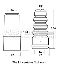 First Line - STRUT PROTECTION KIT - FPK7082 - Fits: Audi A4 ST/A6/Sk Sup/Passat