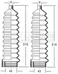 First Line - STEERING GAITER KIT - FSG3105 - Fits: Volkswagen - Power Steering