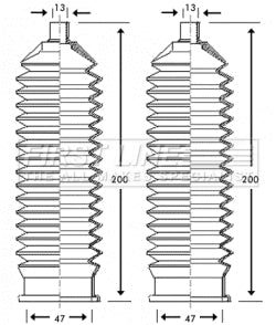 First Line - STEERING GAITER KIT - FSG3197 - Fits: Ford, Rover