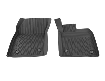 Genuine Rubber Floor Mats in tray style with raised edges, front, black - 2531198