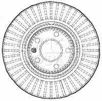 Key Parts - BRAKE DISC SINGLE - KBD5905S - Fits: A6 05/04-