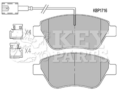 Key Parts - BRAKE PADS - KBP1716 - Fits: Fiat Stilo 1.2, 1.6 10/01-