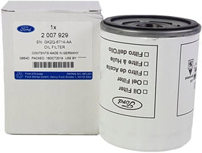 Ford oil filter with packaging on a white background