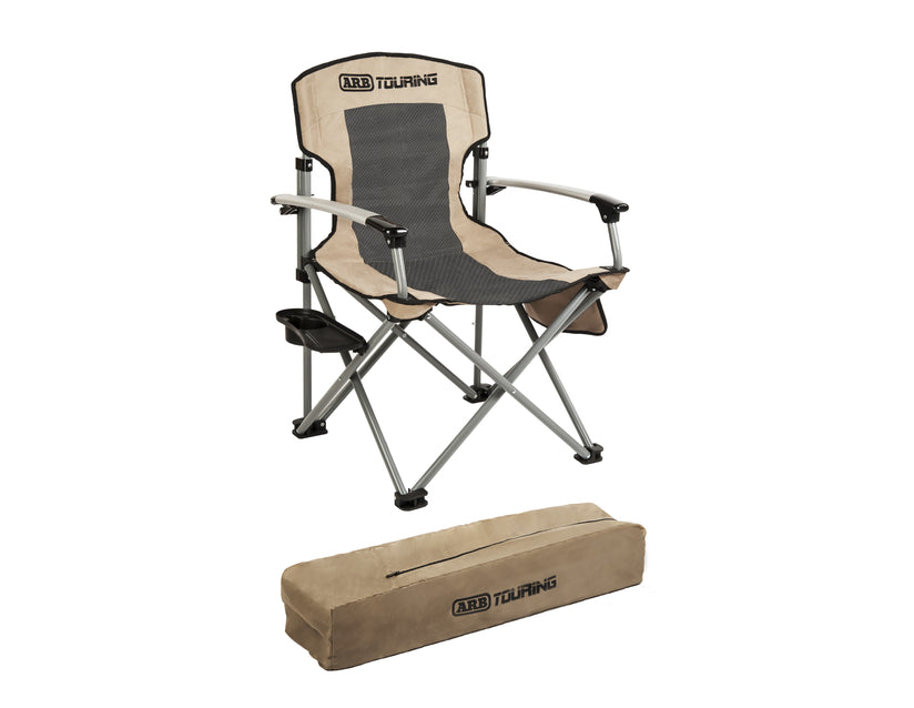 Genuine ARB* Camping Chair with carry bag, black and beige