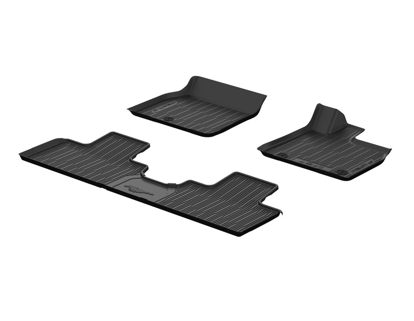 Genuine Rubber Floor Mats front and rear, black