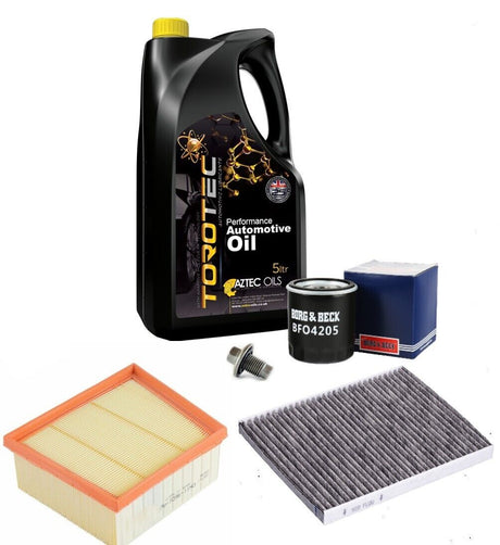 Fits: Ford Fiesta Mk8 1.0 Service Kit Oil Air Cabin Filters & 5L 5w20 Oil