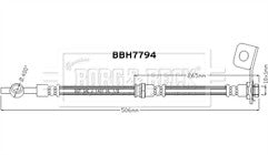 Borg & Beck - BRAKE HOSE - BBH7794 - Fits: Hyundai Santa Fe 03/03-09/03