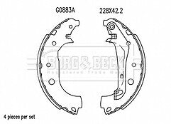 Borg & Beck - REAR BRAKE SHOES - BBS6515 - Fits: Ford EcoSport 08/13-