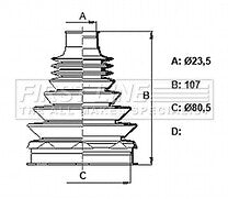 First Line - CV JOINT BOOT KIT - FCB6369 - Fits: Fiat Panda III