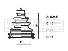 First Line - CV JOINT BOOT KIT - FCB6425 - Fits: Toyota Avensis 2008-