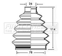 First Line - CV JOINT BOOT KIT - FCB2347R - Fits: Seat, Volkswagen - Outer