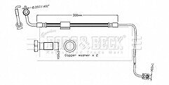 Borg & Beck - BRAKE HOSE - BBH8885 - Fits: Grandland X, C5 Aircross,3008,5008 2016-