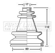 First Line - CV JOINT BOOT KIT - FCB2502 - Fits: Renault - Inner